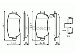 BOSCH 0 986 494 654 stabdžių trinkelių rinkinys, diskinis stabdys 
 Techninės priežiūros dalys -> Papildomas remontas
16 05 122, 1605086, 1605128, 1605233