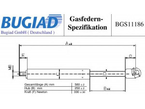 BUGIAD BGS11186 dujinė spyruoklė, gaubtas 
 Kėbulas -> Dujinės spyruoklės
164 880 01 29