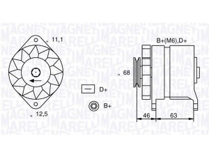 MAGNETI MARELLI 063321021010 kintamosios srovės generatorius 
 Elektros įranga -> Kint. sr. generatorius/dalys -> Kintamosios srovės generatorius
116760506100, 46231655, 46231786