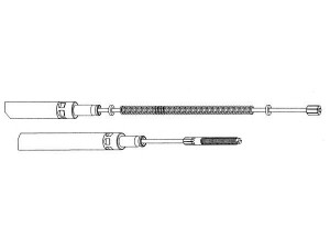 KAWE VW02198 trosas, stovėjimo stabdys 
 Stabdžių sistema -> Valdymo svirtys/trosai
6U7609721