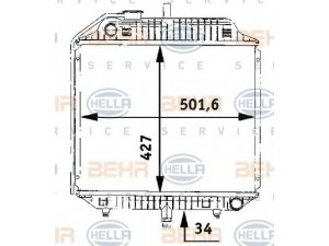 HELLA 8MK 376 706-201 radiatorius, variklio aušinimas 
 Aušinimo sistema -> Radiatorius/alyvos aušintuvas -> Radiatorius/dalys
631 500 05 02, A 631 500 05 02