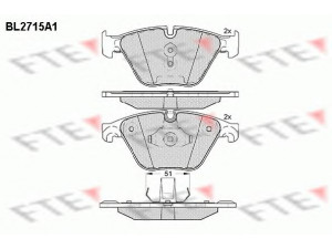FTE BL2715A1 stabdžių trinkelių rinkinys, diskinis stabdys 
 Techninės priežiūros dalys -> Papildomas remontas
34 11 6 850 886