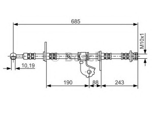 BOSCH 1 987 476 735 stabdžių žarnelė 
 Stabdžių sistema -> Stabdžių žarnelės
46410-ST3-E02, GBH 90286, GBH 90281