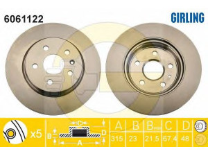 GIRLING 6061122 stabdžių diskas 
 Dviratė transporto priemonės -> Stabdžių sistema -> Stabdžių diskai / priedai
13501303, 569062, 569128, 13502199