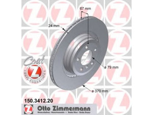 ZIMMERMANN 150.3412.20 stabdžių diskas 
 Dviratė transporto priemonės -> Stabdžių sistema -> Stabdžių diskai / priedai
3421 1 166 131