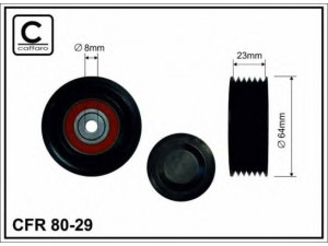 CAFFARO 80-29 kreipiantysis skriemulys, V formos rumbuotas diržas 
 Diržinė pavara -> V formos rumbuotas diržas/komplektas -> Laisvasis/kreipiamasis skriemulys
43 56 127