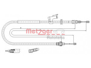 METZGER 11.5495 trosas, stovėjimo stabdys 
 Stabdžių sistema -> Valdymo svirtys/trosai
1439906, 6G912B700EE