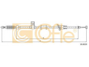 COFLE 10.8223 trosas, stovėjimo stabdys 
 Stabdžių sistema -> Valdymo svirtys/trosai
30621298, 30644115, 30884537