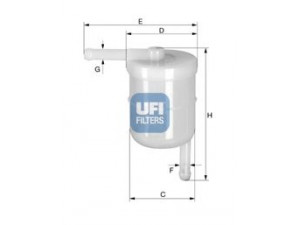 UFI 31.003.00 kuro filtras 
 Techninės priežiūros dalys -> Papildomas remontas
8-94207736-0, 16400-E3000, 16400-E3001