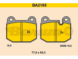 BARUM BA2185 stabdžių trinkelių rinkinys, diskinis stabdys 
 Techninės priežiūros dalys -> Papildomas remontas