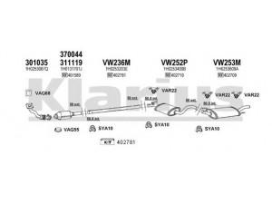 KLARIUS 930447U išmetimo sistema 
 Išmetimo sistema -> Išmetimo sistema, visa