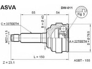 ASVA DW-011 jungčių komplektas, kardaninis velenas 
 Ratų pavara -> Sujungimai/komplektas
962 737 59, 962 737 59
