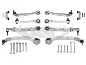 SPIDAN 46500 pakabos komplektas 
 Ašies montavimas/vairavimo mechanizmas/ratai -> Valdymo svirtis/pasukamosios svirties sujungimas -> Vairo trauklės (valdymo svirtis, išilginis balansyras, diago
4E0 407 505 B S2, 4E0 407 505 E S2