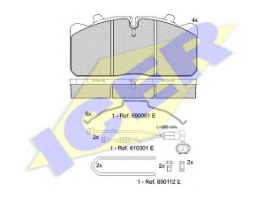 ICER 151253-121 stabdžių trinkelių rinkinys, diskinis stabdys 
 Techninės priežiūros dalys -> Papildomas remontas
190 6467