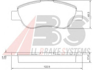 A.B.S. 37623 stabdžių trinkelių rinkinys, diskinis stabdys
77363782, 98845340