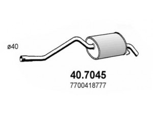 ASSO 40.7045 galinis duslintuvas 
 Išmetimo sistema -> Duslintuvas
7700418567, 7700418777, 7700418778