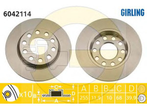 GIRLING 6042114 stabdžių diskas 
 Stabdžių sistema -> Diskinis stabdys -> Stabdžių diskas
8E0615601D, 8E0615601Q, 8E0615601Q