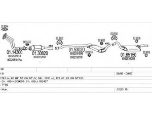 MTS C020116023345 išmetimo sistema 
 Išmetimo sistema -> Išmetimo sistema, visa