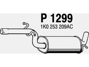 FENNO P1299 vidurinis duslintuvas 
 Išmetimo sistema -> Duslintuvas
1K0253209AC, 1K0253209AC