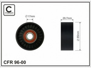 CAFFARO 96-00 kreipiantysis skriemulys, V formos rumbuotas diržas 
 Diržinė pavara -> V formos rumbuotas diržas/komplektas -> Laisvasis/kreipiamasis skriemulys
8971858590, 3383268, F4DE6C348BB