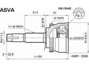 ASVA NS-13A42 jungčių komplektas, kardaninis velenas 
 Ratų pavara -> Sujungimai/komplektas
39100-0M010, 39100-50Y10, 39100-51Y10