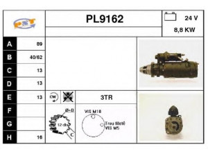 SNRA PL9162 starteris
0028115088, 5001014193