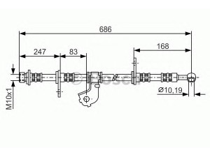 BOSCH 1 987 476 734 stabdžių žarnelė 
 Stabdžių sistema -> Stabdžių žarnelės
46411-ST3-E02, GBH 90337, GBH 90280