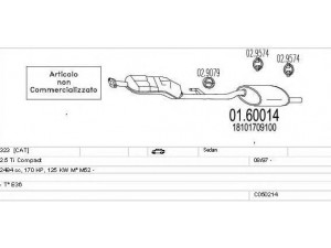 MTS C050214008078 išmetimo sistema 
 Išmetimo sistema -> Išmetimo sistema, visa