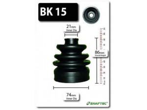 SHAFTEC BK15 gofruotoji membrana, kardaninis velenas 
 Ratų pavara -> Gofruotoji membrana