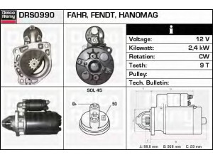 DELCO REMY DRS0990 starteris 
 Elektros įranga -> Starterio sistema -> Starteris
110964, 42498132, 1164668, 117 0051