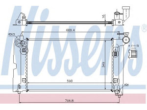 NISSENS 64646A radiatorius, variklio aušinimas 
 Aušinimo sistema -> Radiatorius/alyvos aušintuvas -> Radiatorius/dalys
16400-0D200, 16400-0D210