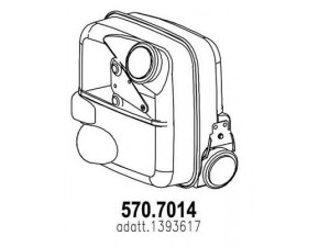 ASSO 570.7014 vidurinis / galinis duslintuvas 
 Išmetimo sistema -> Duslintuvas
1393617
