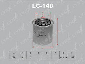 LYNXauto LC-140 alyvos filtras 
 Techninės priežiūros dalys -> Techninės priežiūros intervalai
03549 957, 15600-20571, 15600-25010