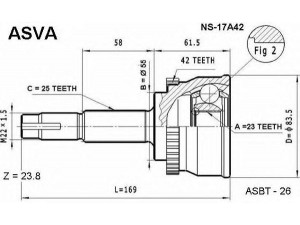 ASVA NS-17A42 jungčių komplektas, kardaninis velenas 
 Ratų pavara -> Sujungimai/komplektas
39100-0M615, 39100-60Y10, 39100-63Y10