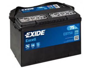 EXIDE _EB758 starterio akumuliatorius; starterio akumuliatorius 
 Elektros įranga -> Akumuliatorius