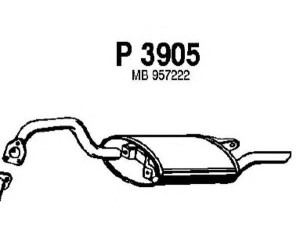 FENNO P3905 galinis duslintuvas 
 Išmetimo sistema -> Duslintuvas
MB957222