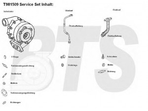 BTS Turbo T981509 kompresorius, įkrovimo sistema 
 Išmetimo sistema -> Turbokompresorius