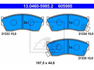 ATE 13.0460-5985.2 stabdžių trinkelių rinkinys, diskinis stabdys 
 Techninės priežiūros dalys -> Papildomas remontas
5520061880, 55200-60B11, 55200-61880