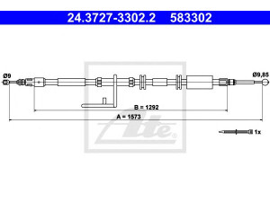 ATE 24.3727-3302.2 trosas, stovėjimo stabdys 
 Stabdžių sistema -> Valdymo svirtys/trosai
LR001031, LR007496