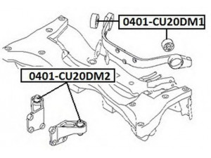 ASVA 0401-CU20DM2 valdymo svirties/išilginių svirčių įvorė 
 Ašies montavimas/vairavimo mechanizmas/ratai -> Valdymo svirtis/pasukamosios svirties sujungimas -> Montavimas/sutvirtinimas
MR961408, MR961407