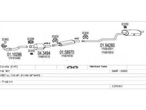 MTS C370101001778 išmetimo sistema 
 Išmetimo sistema -> Išmetimo sistema, visa