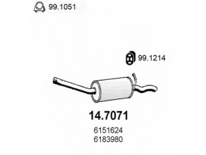 ASSO 14.7071 galinis duslintuvas 
 Išmetimo sistema -> Duslintuvas
6151624, 6183980