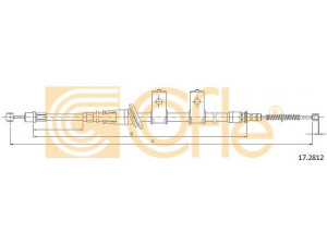 COFLE 17.2812 trosas, stovėjimo stabdys 
 Stabdžių sistema -> Valdymo svirtys/trosai
MB520977, MB520979