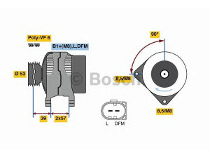 BOSCH 0 986 080 600 kintamosios srovės generatorius 
 Elektros įranga -> Kint. sr. generatorius/dalys -> Kintamosios srovės generatorius
03C 903 023 A, 03C 903 023 A, 03C 903 023 C