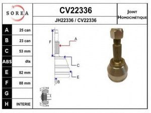EAI CV22336K jungčių komplektas, kardaninis velenas 
 Ratų pavara -> Sujungimai/komplektas
