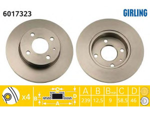 GIRLING 6017323 stabdžių diskas 
 Stabdžių sistema -> Diskinis stabdys -> Stabdžių diskas
0060501453, 130474, 60501453, 71739636