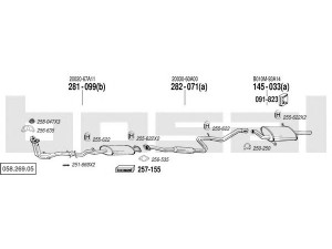 BOSAL 058.269.05 išmetimo sistema 
 Išmetimo sistema -> Išmetimo sistema, visa