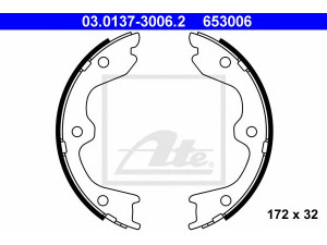 ATE 03.0137-3006.2 stabdžių trinkelių komplektas, stovėjimo stabdis 
 Stabdžių sistema -> Rankinis stabdys
D40F0-AR025, D40F0-AR06K
