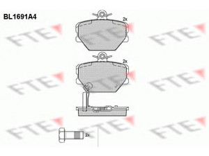 FTE BL1691A4 stabdžių trinkelių rinkinys, diskinis stabdys 
 Techninės priežiūros dalys -> Papildomas remontas
451 421 00 10, B360 723, B360 729