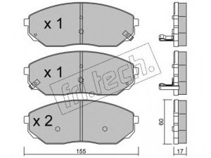 fri.tech. 531.0 stabdžių trinkelių rinkinys, diskinis stabdys 
 Techninės priežiūros dalys -> Papildomas remontas
58101-3ED00, 58101-3EE00, 58101-3EU00